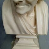 Voltaire bust in plaster 60cm th mid 20th century