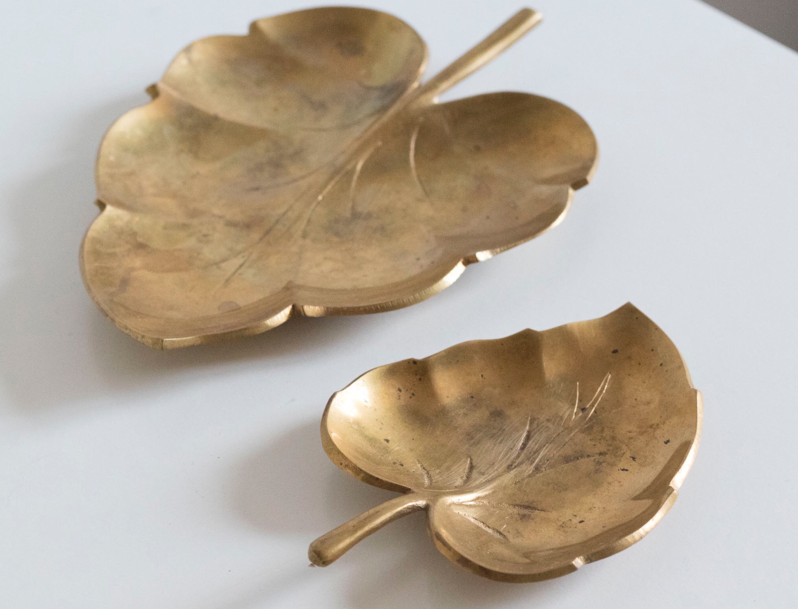 Empty old brass leaf bags