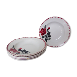 Set of 5 vintage soup plates from the St Amand factory, Café Mars model, in porcelain