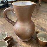 Stoneware carafe and cups