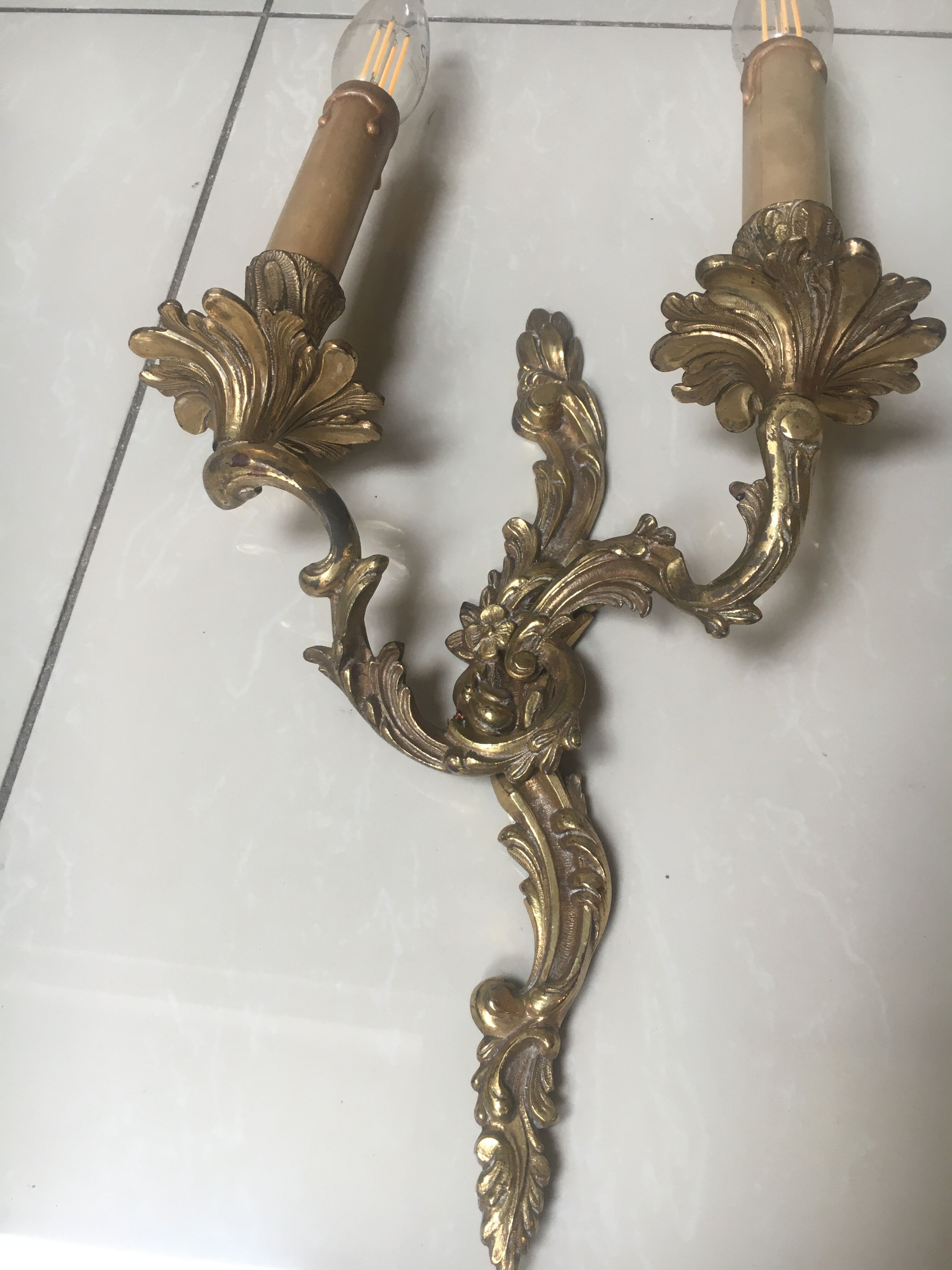 Pairs of Louis XV style wall lights