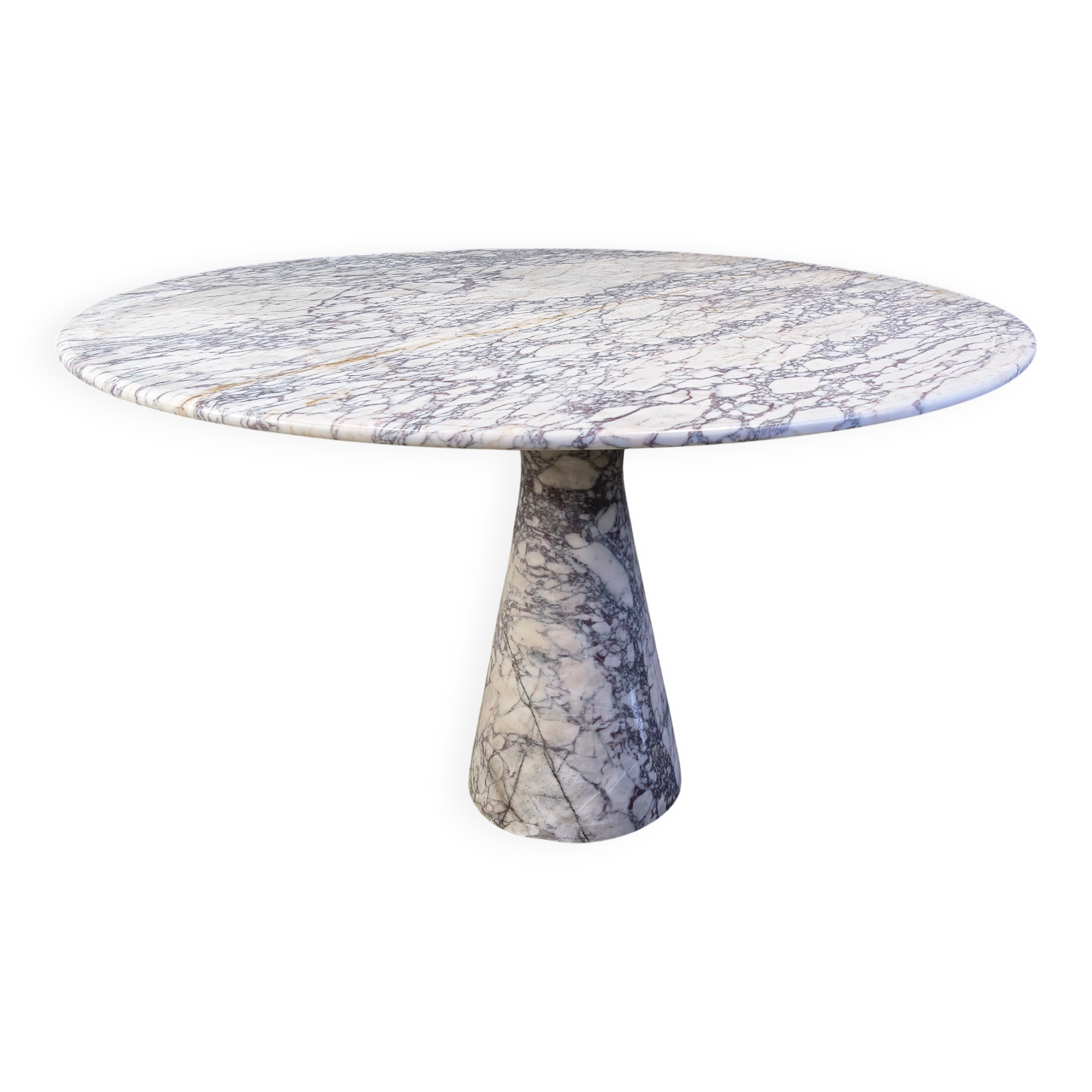 Vintage round marble dining table, 1970s