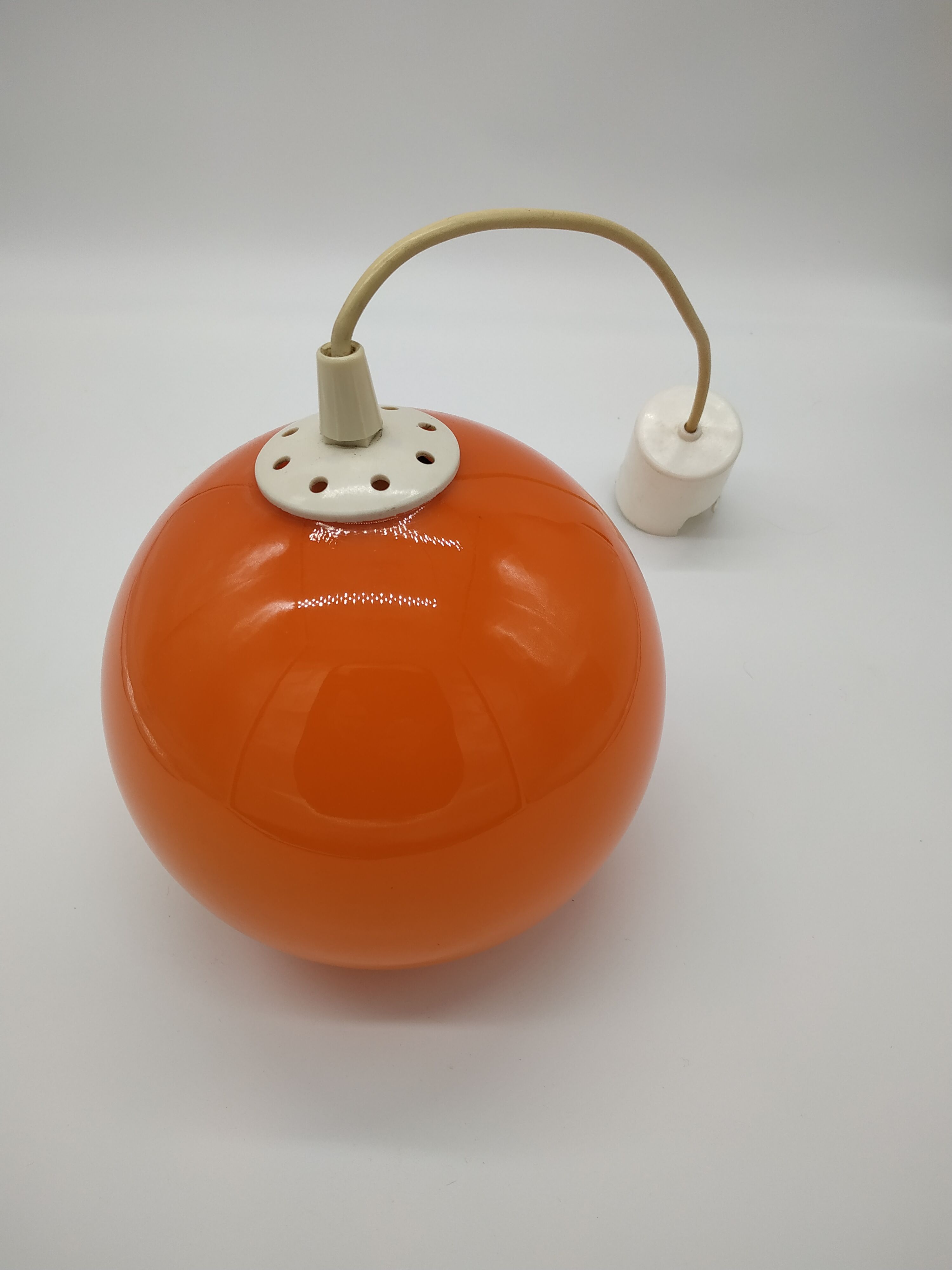Hanging vintage space age orange ball seventies