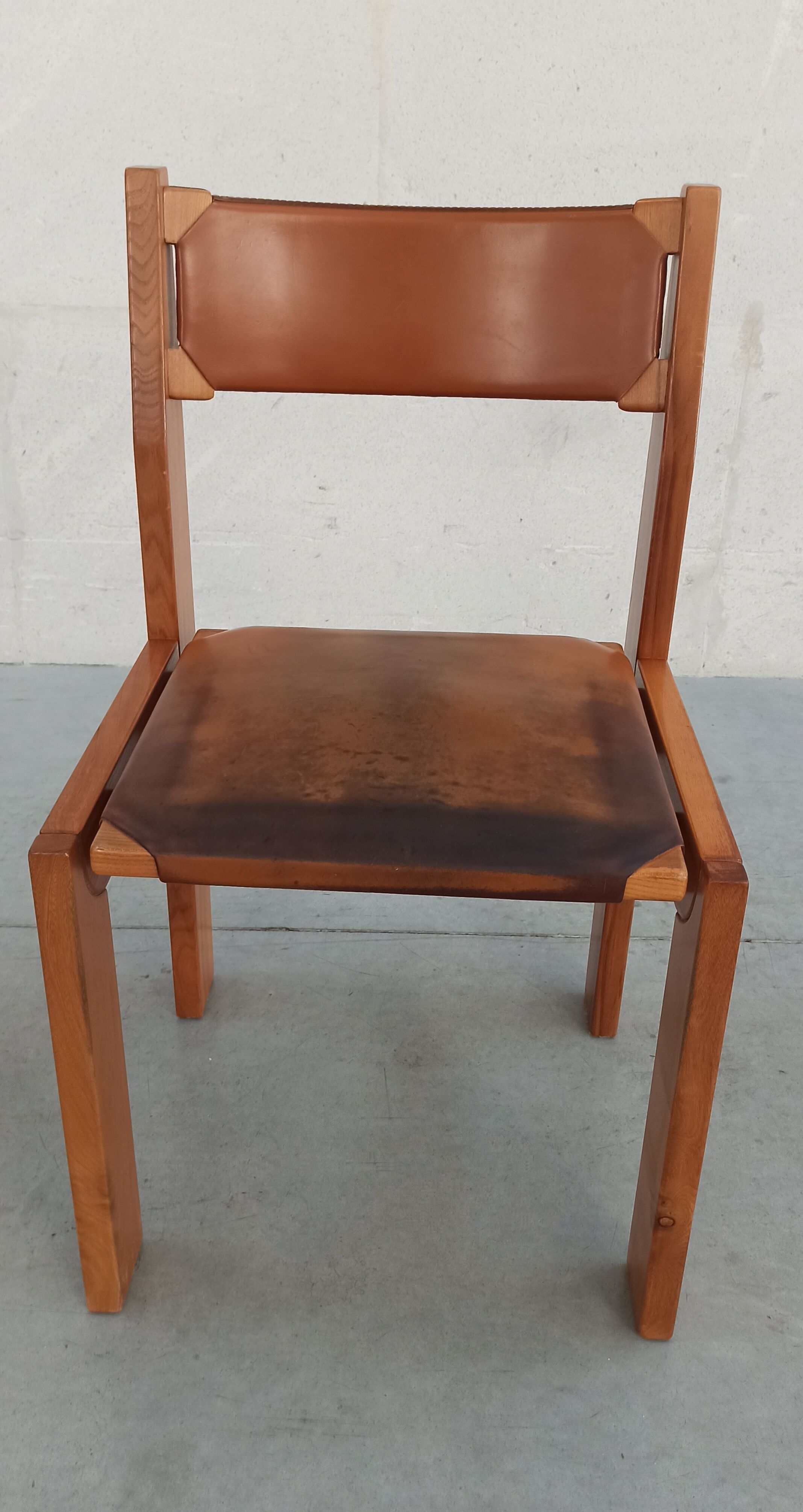 Elm and leather chairs, 80