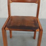 Elm and leather chairs, 80