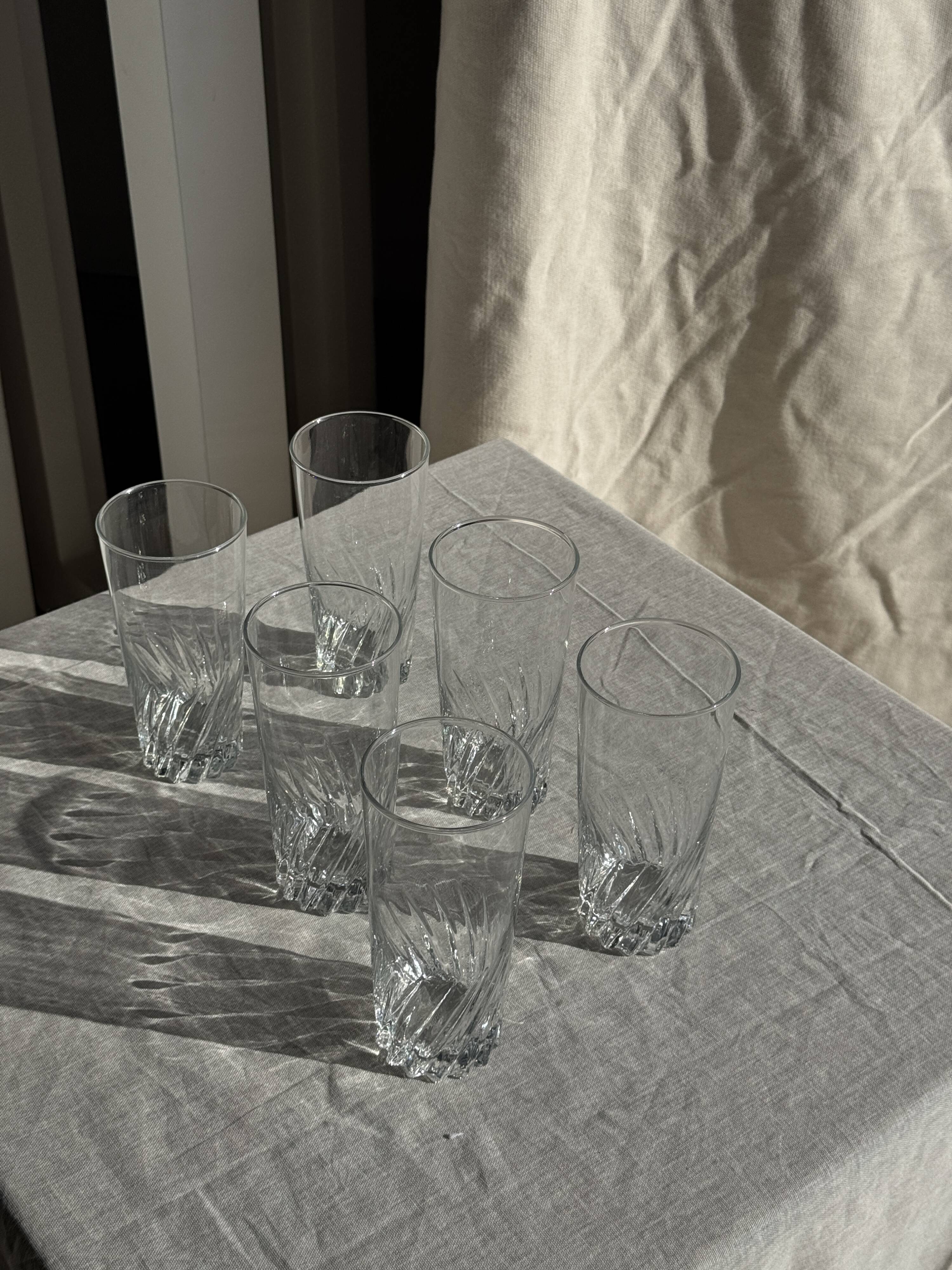 Set of 6 glass orangeade glasses H14.5 D7