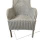 Fauteuil en rotin patiné gris