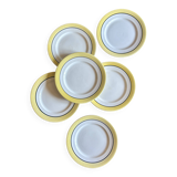Set of 6 vintage dessert plates, Menton model by Salins