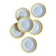 Set of 6 vintage dessert plates, Menton model by Salins