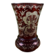 Hand-engraved red Bohemian crystal vase – Floral decoration