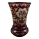 Hand-engraved red Bohemian crystal vase – Floral decoration