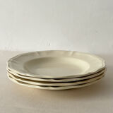 Set of 5 flat plates Sarreguemines – White earthenware – Bor