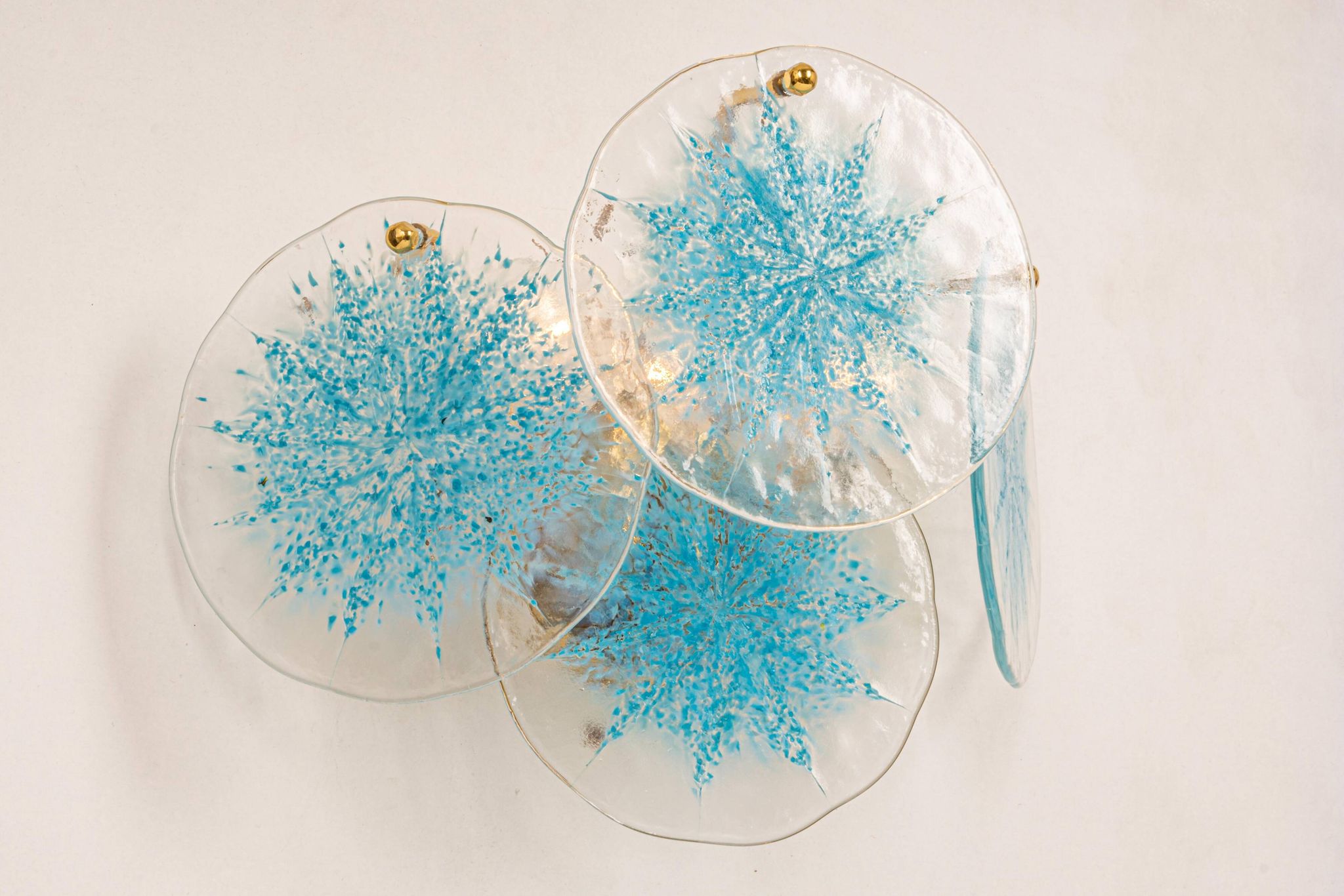 Blue Glass Disc Wall Light Vistosi, Italy, 1960s