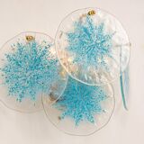 Blue Glass Disc Wall Light Vistosi, Italy, 1960s