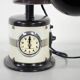 Black and white table lamp made from a 1940s solar lamp.