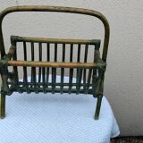 Vintage rattan magazine rack