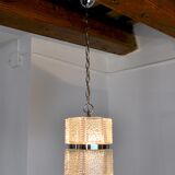 Lustre par Kaiser Leuchten en verre givré Allemagne 1960