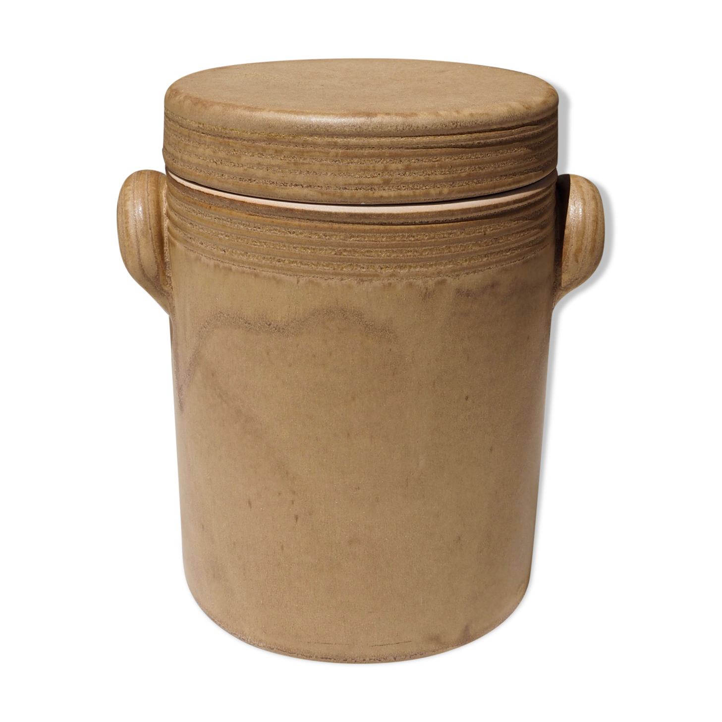 Confit pot in beige sandstone