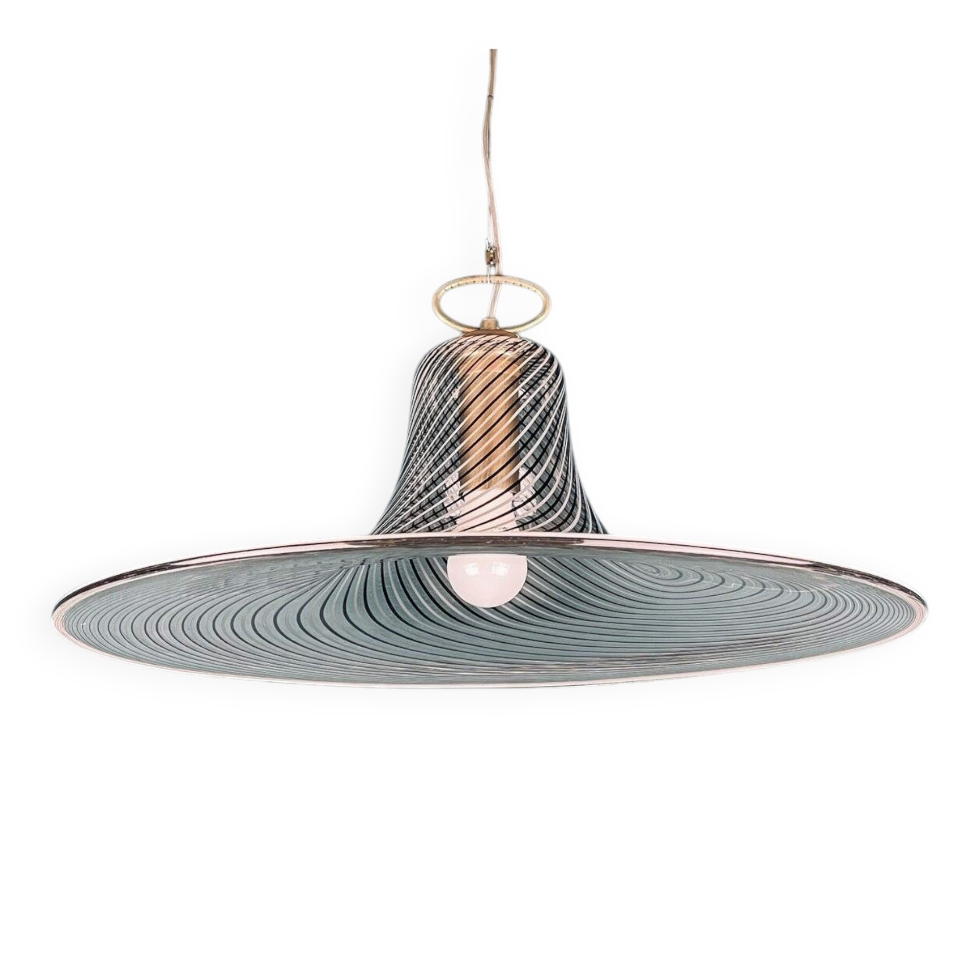 Vintage tourbillon pendant lamp, Murano, Italy, 1970s.