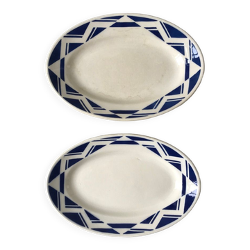 Duo de raviers Badonviller Courtilles art déco années 30