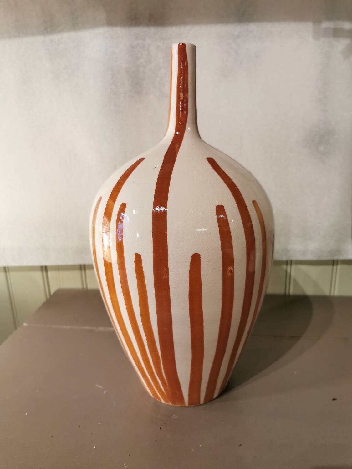 Moroccan striped ceramic vase