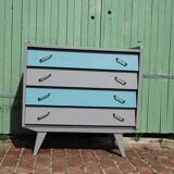 Renovated blue vintage chest of drawers