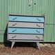 Commode vintage bleu rénovée