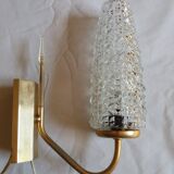 Brass wall lamp and pineapple glass