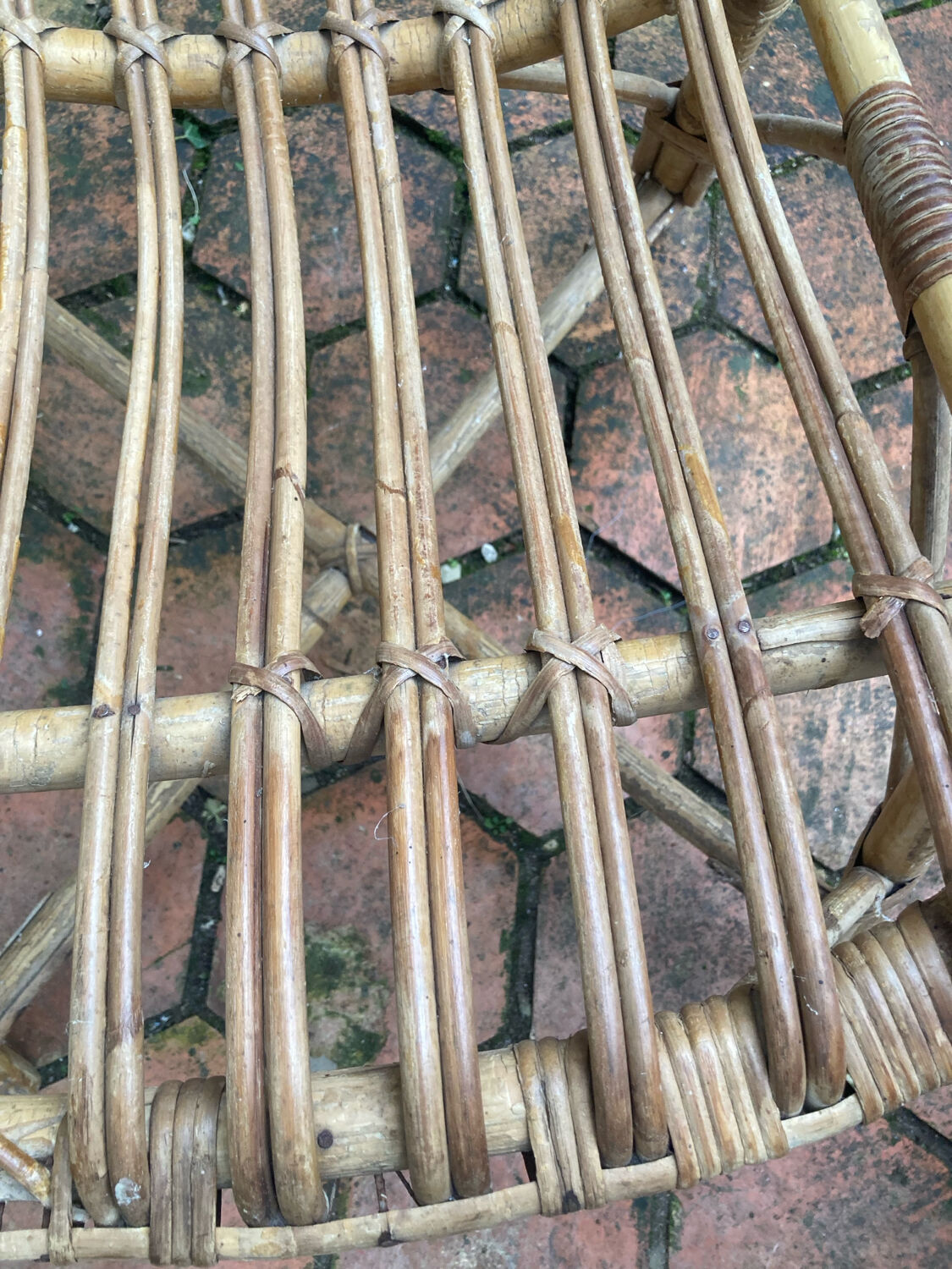 Pair of vintage rattan armchairs