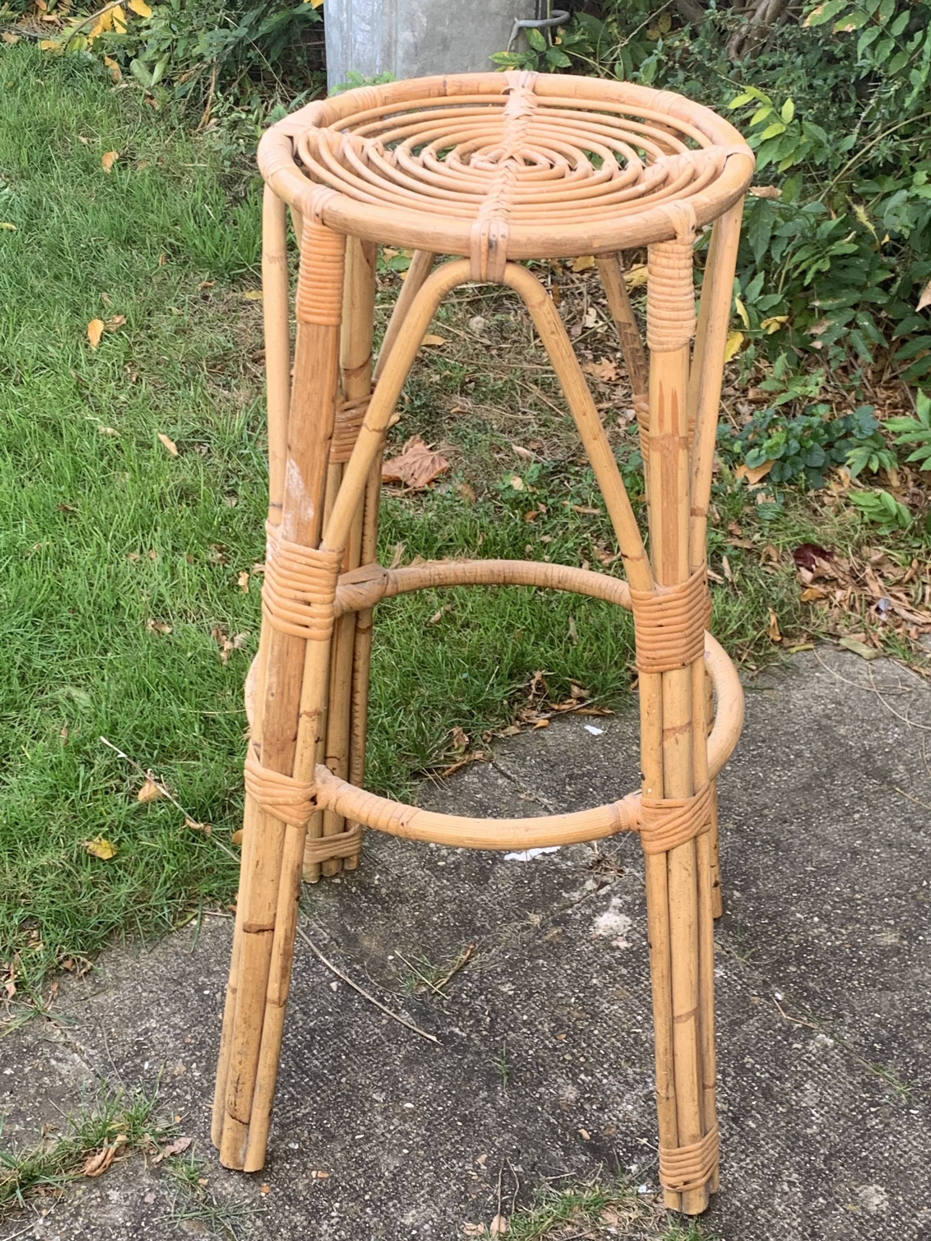 Vintage rattan bar stool 1960/70