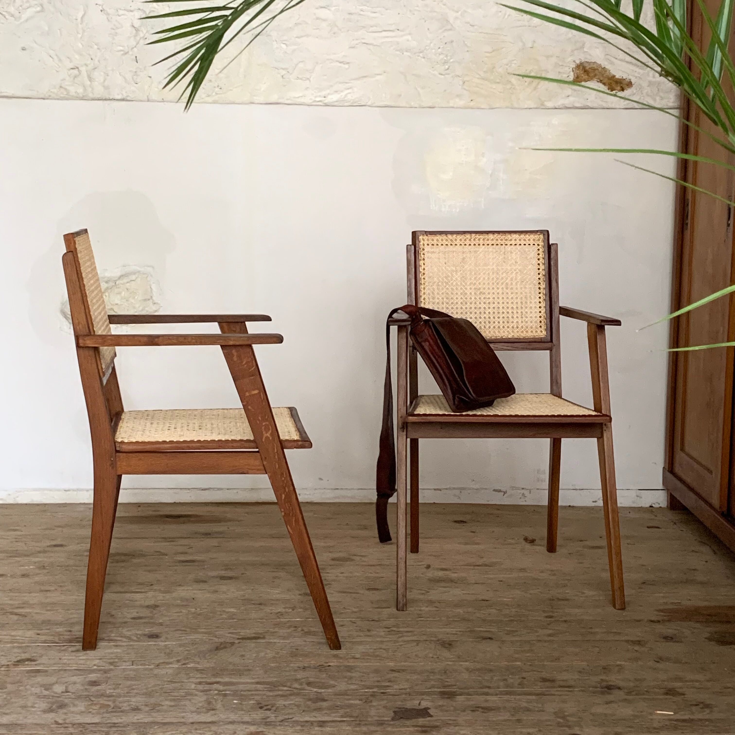 Vintage cannage armchair