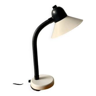 Vintage white and black metal desk lamp