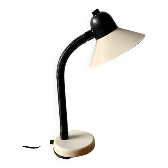 Lampe de bureau métallique vintage  blanche et noire