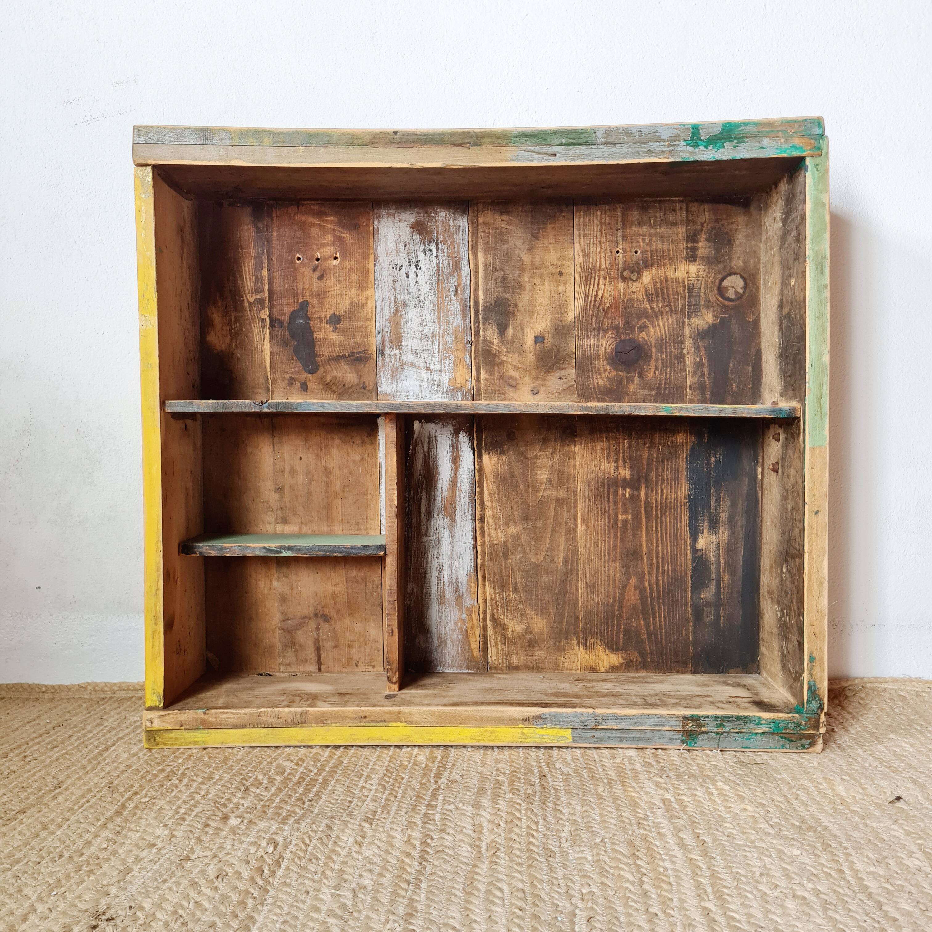 Wooden wall shelf - cubbies