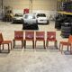 Cassina 6x Cab 412 burgundy by Mario Bellini NP : 9000€