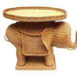 Elephant bass table in rattan.