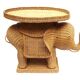 Table basse éléphant en rotin