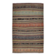 130x205Cm Pale Orange Striped Kilim Rug, Rugged Rugs, 4x7 Wool Area Rug