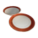 Plate and limoges porcelain dish with orange and gold trim