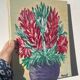 Tableau peinture bouquet de fleurs huile sur toile 