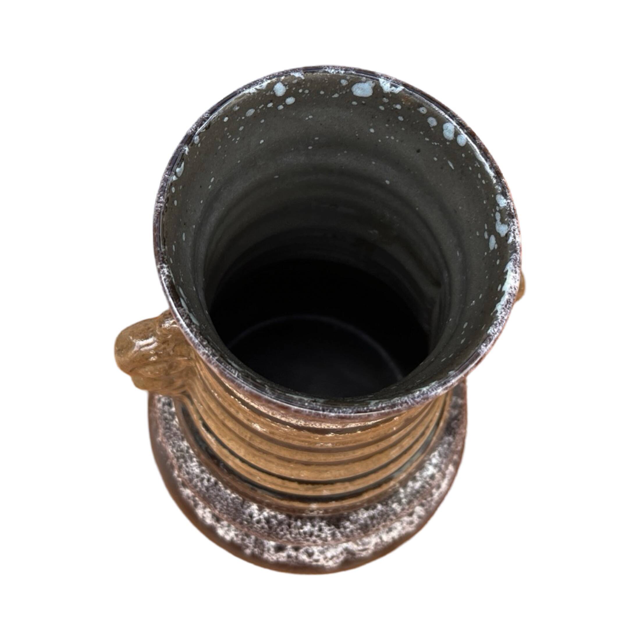 Strehla Keramik fat lava ceramic vase, Germany, 1960s.