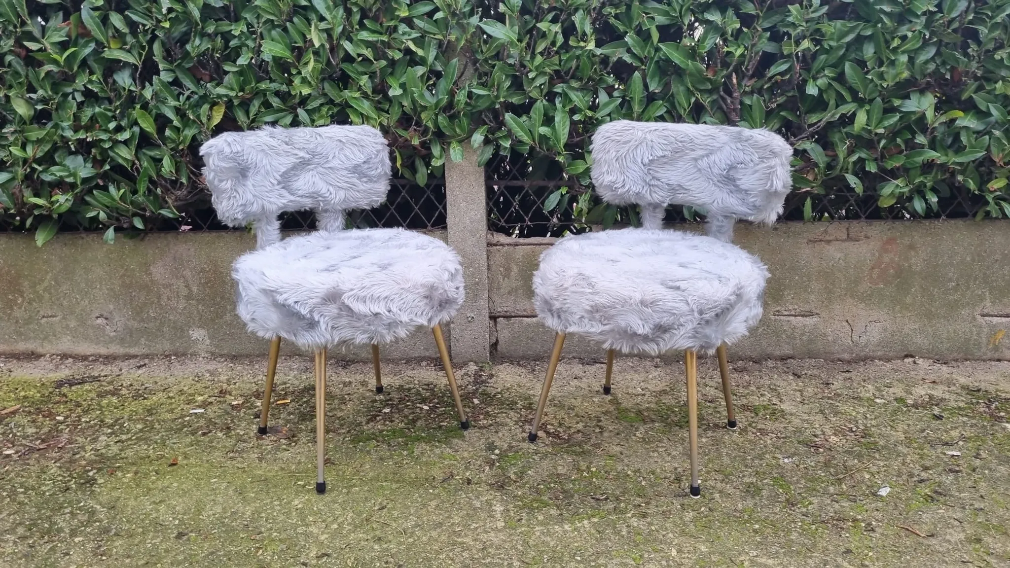Pair of Pelfran chairs 1970 - faux fur