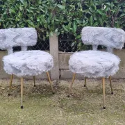 Pair of Pelfran chairs 1970 - faux fur