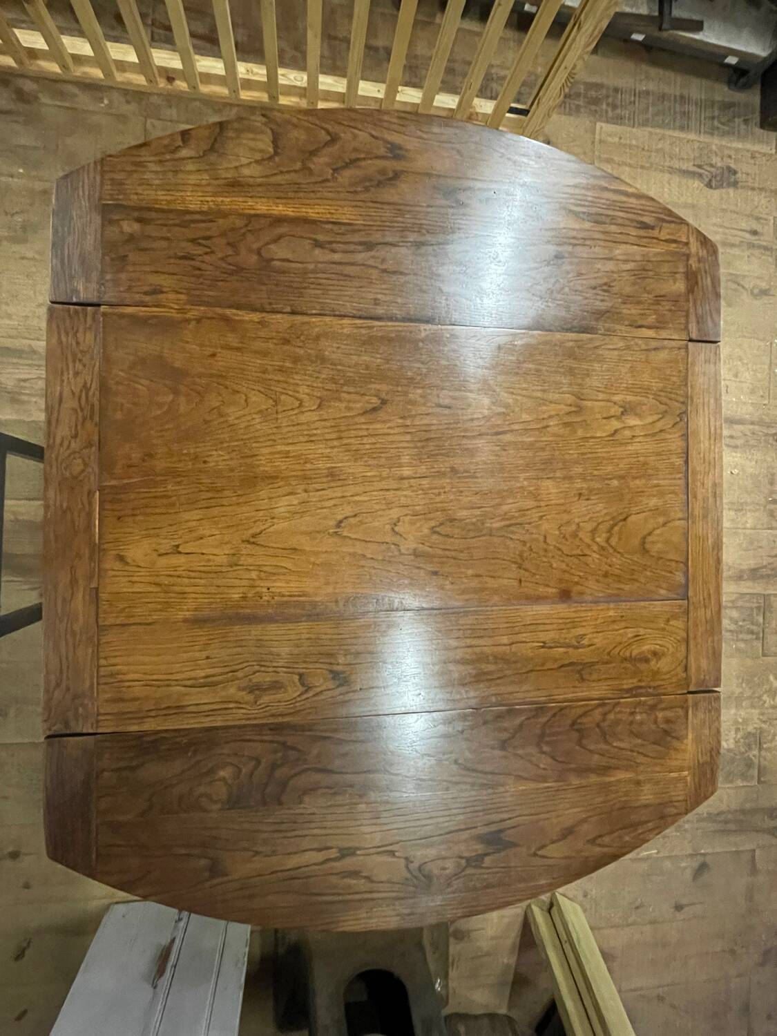 Solid wood farmhouse table with drop leaves