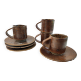Set of 4 Puisaye stoneware coffee cups