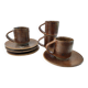 Lot de 4 tasses à café en grès de Puisaye