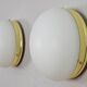 Mid Century Spanish Modern Brass and Opaline Glass Sconces Metalarte 70s