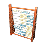 Vintage wooden school abacus - counting board unit tens in pearl school 1960-70