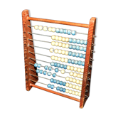 Vintage wooden school abacus - counting board unit tens in pearl school 1960-70