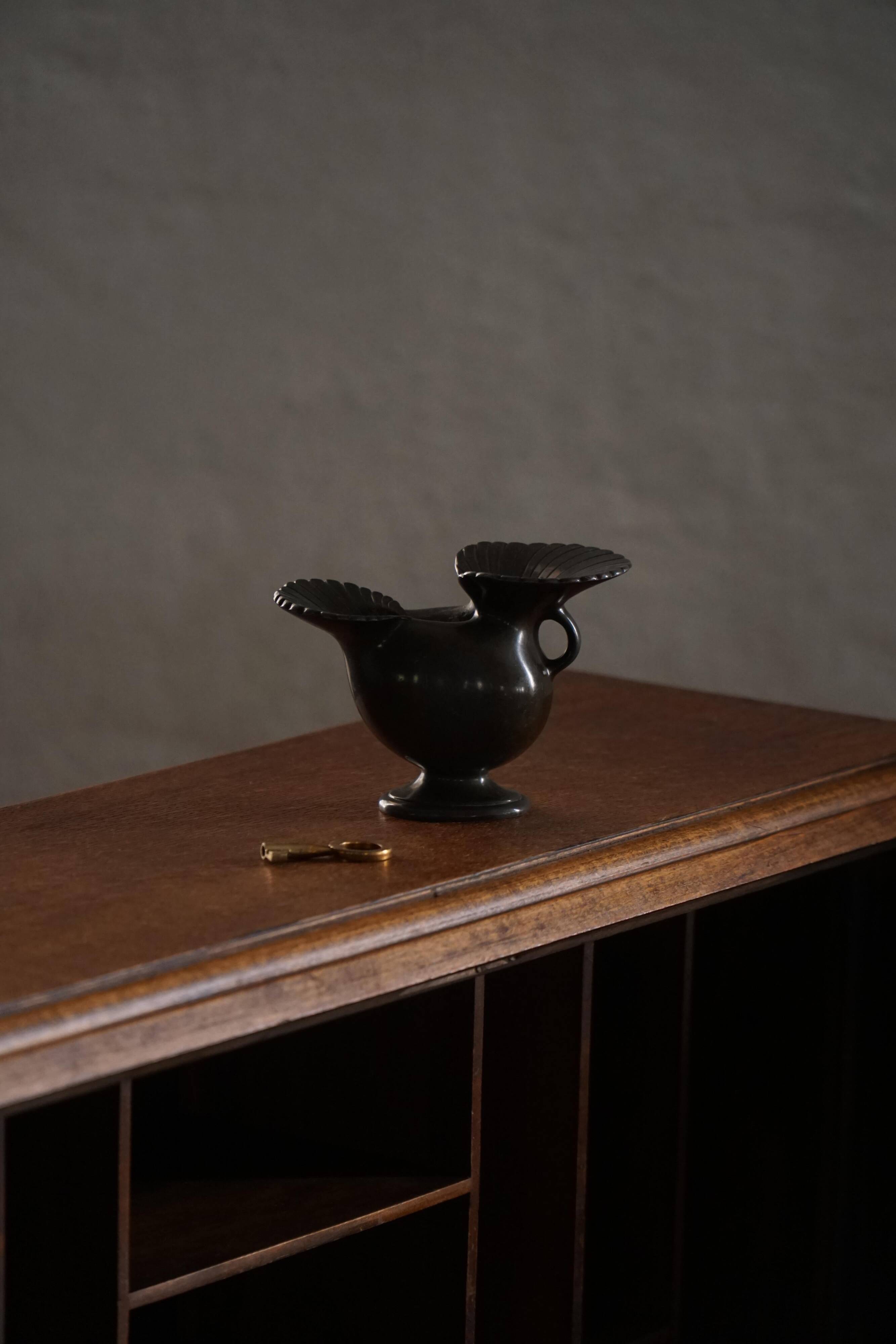 Danish Scandinavian Art Deco Diskometal vase by Just Andersen, model D-118, 1930.